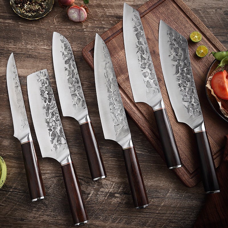 6 Piece Hand Forged Kitchen Knife Set - Letcase