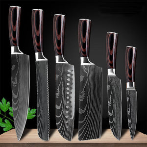 6-piece kitchen knife set, japanese steel chef knife - Letcase