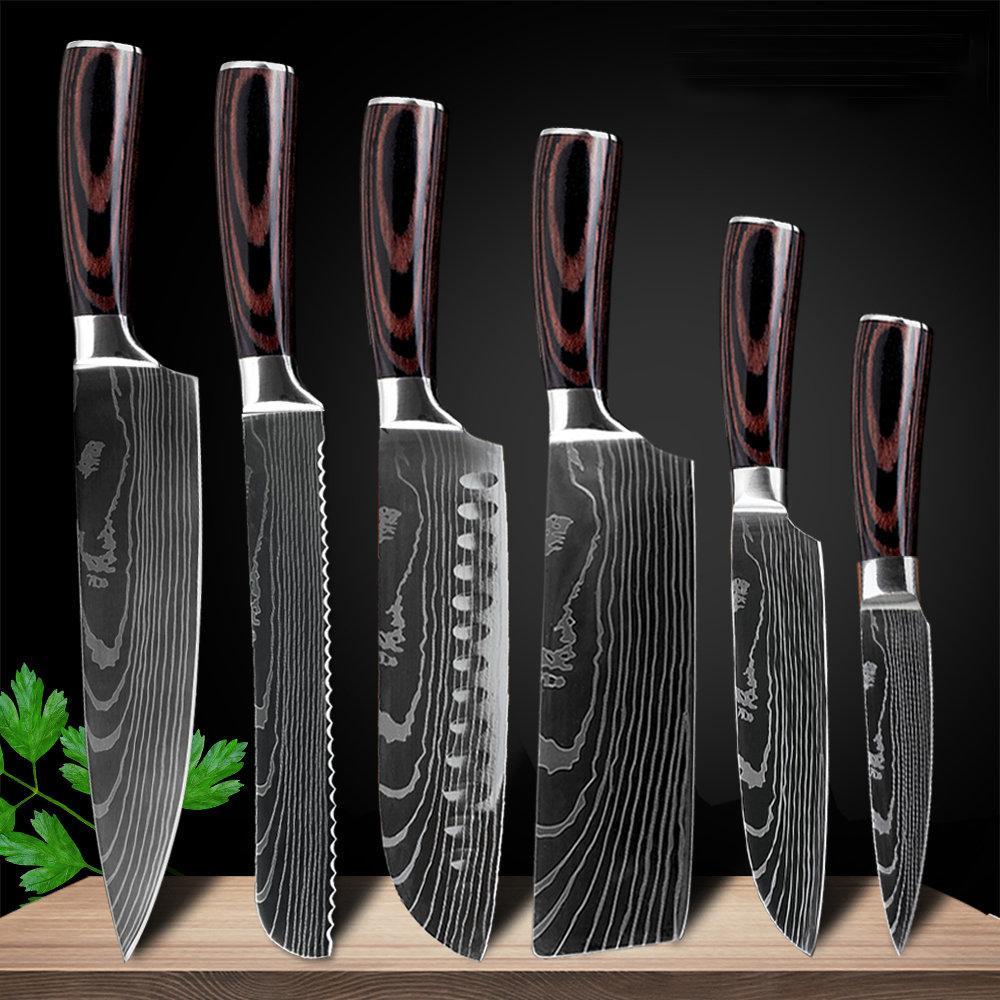 6-piece kitchen knife set, japanese steel chef knife - Letcase