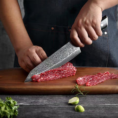 Damascus Knife Set With Block - Chef Knives