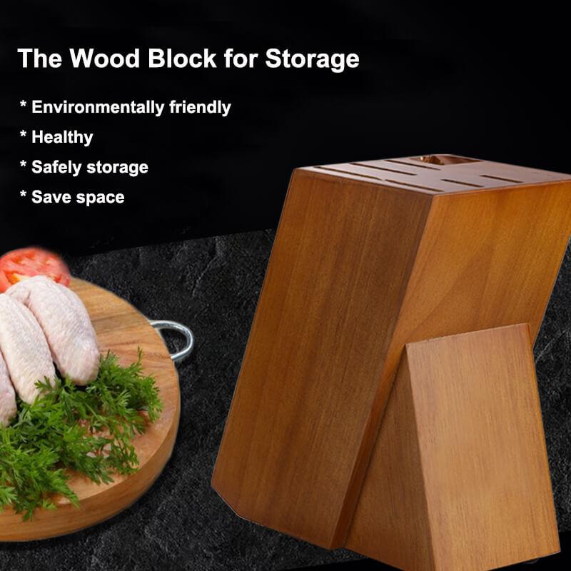 Damascus Knife Set With Block - Knife Block
