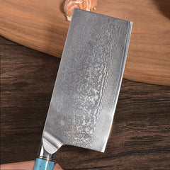 7 Inch Damascus Cleaver Knife - Letcase