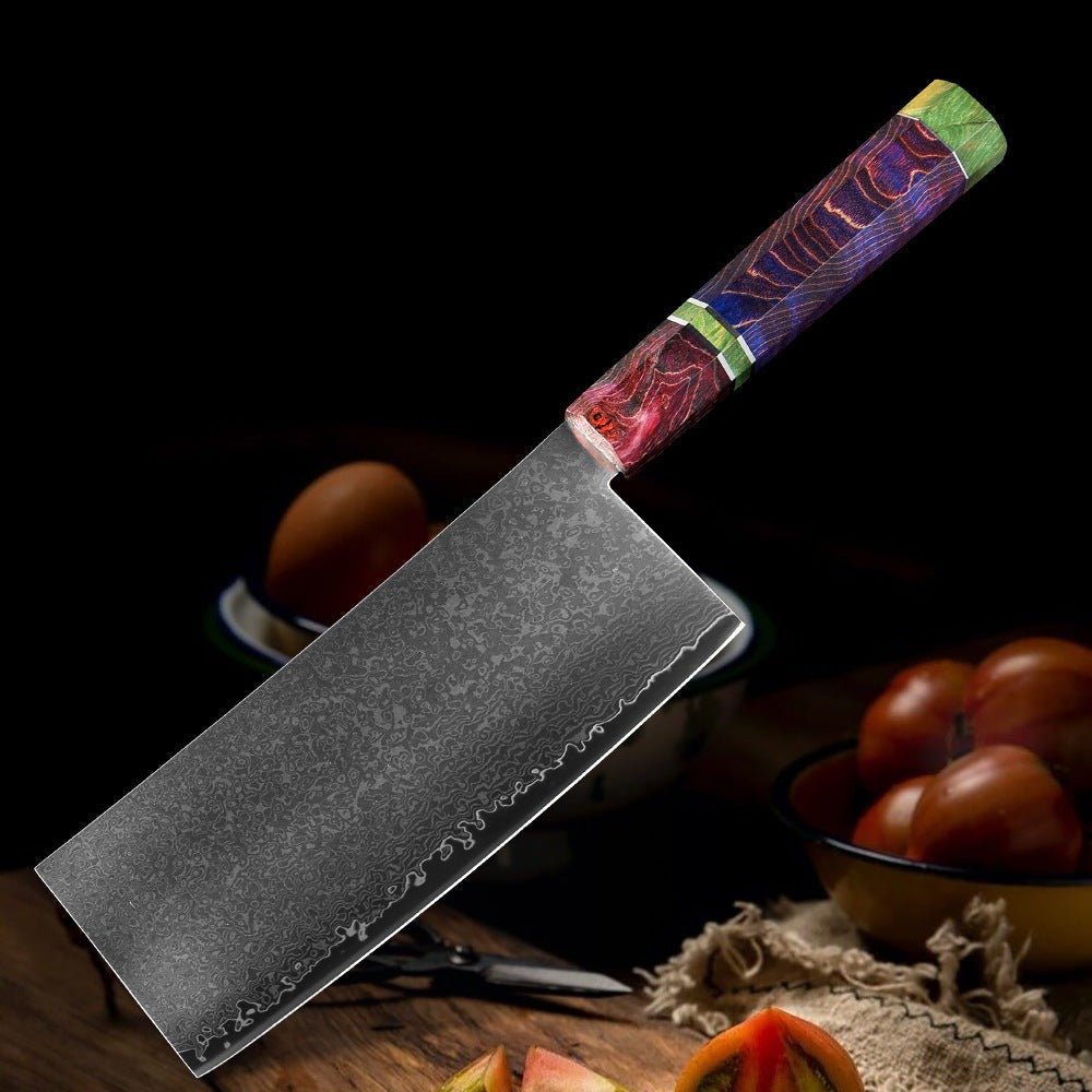 7 Inch Damascus Meat Cleaver Knife - Letcase