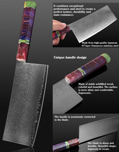 7 Inch Damascus Meat Cleaver Knife - Letcase