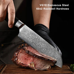 7-Piece Damascus Knife Set With VG10 Steel Core - Letcase