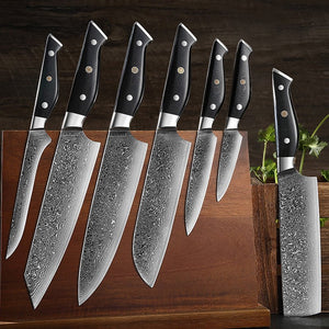 7-Piece Damascus Knife Set With VG10 Steel Core - Letcase