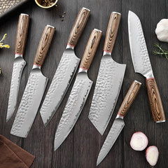 7 Piece Hand Forged Durable Sharp Kitchen Knife Set - Letcase