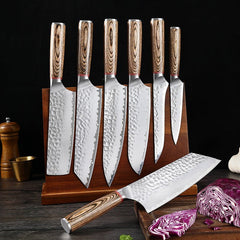 7 Piece Hand Forged Durable Sharp Kitchen Knife Set - Letcase