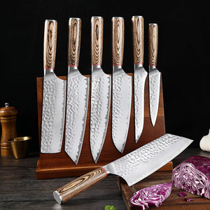 7 Piece Hand Forged Durable Sharp Kitchen Knife Set - Letcase