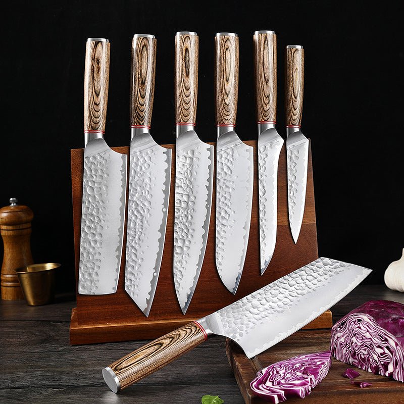 7 Piece Hand Forged Durable Sharp Kitchen Knife Set - Letcase