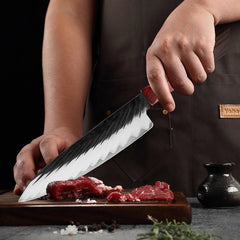 7 Piece Handmade Kitchen Knives Set With Ebony handle - Letcase