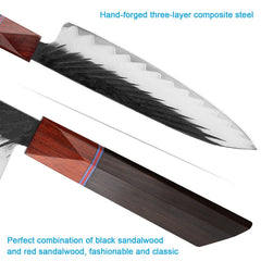 7 Piece Handmade Kitchen Knives Set With Ebony handle - Letcase