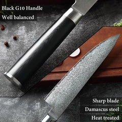 7 Piece Japanese Damascus Knife Set - Letcase