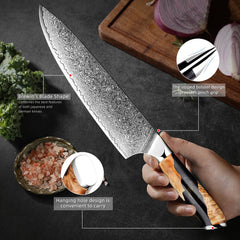 7 Piece Japanese Damascus Steel Chef Knife Set - Letcase