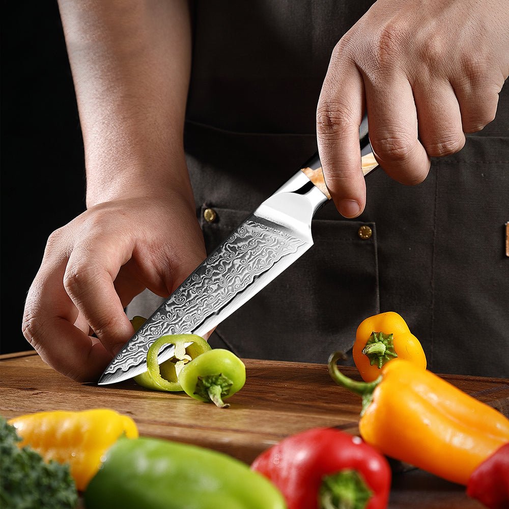 7 Piece Japanese Damascus Steel Chef Knife Set - Letcase