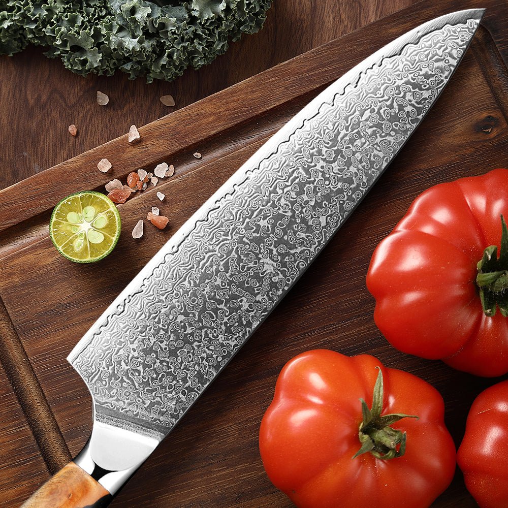 7 Piece Japanese Damascus Steel Chef Knife Set - Letcase