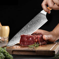 7 Piece Japanese Damascus Steel Chef Knife Set - Letcase
