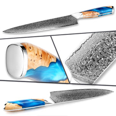 7 Piece Japanese VG10 Damascus Chef Knife Set - Letcase