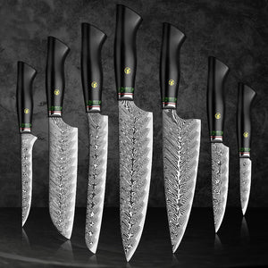 7 Piece Kitchen Knife Set 67 Layers Damascus Steel Chef Knives - Letcase