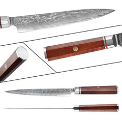 7-Piece Kitchen Knives Set, Damascus 67 Layers VG10 Steel Chef Knife Set - Letcase