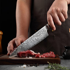 7-Piece Kitchen Knives Set, Damascus 67 Layers VG10 Steel Chef Knife Set - Letcase