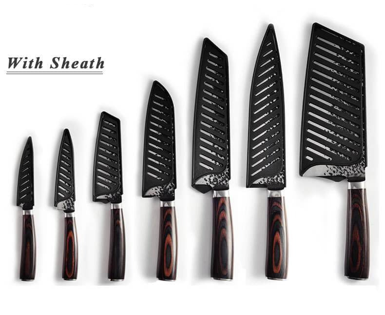 7 Pieces Cooking Knife Set, Hand Forged Kitchen Knives Set - Letcase