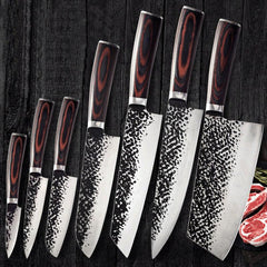 7 Pieces Cooking Knife Set, Hand Forged Kitchen Knives Set - Letcase
