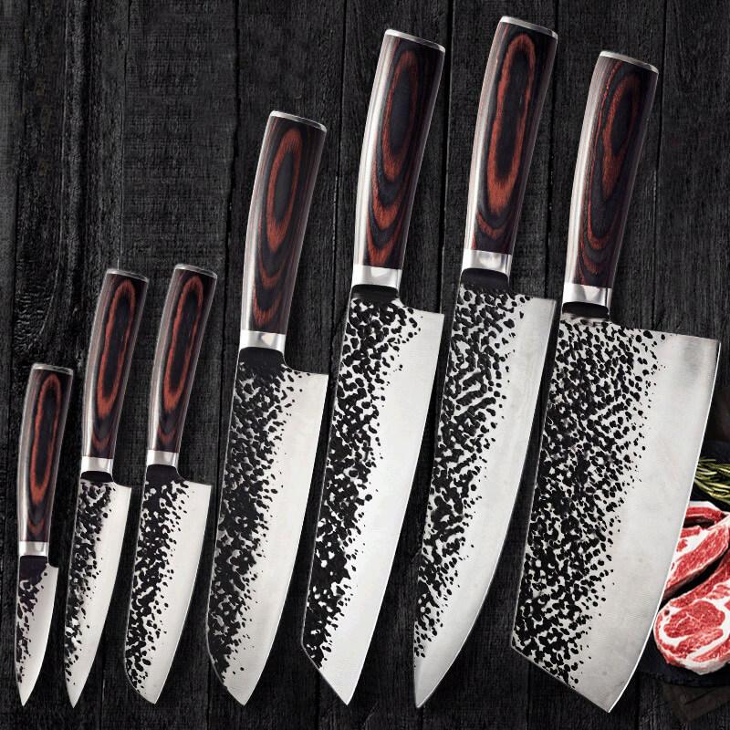 7 Pieces Cooking Knife Set, Hand Forged Kitchen Knives Set - Letcase