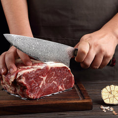 8" Damascus Chef Knife - Letcase