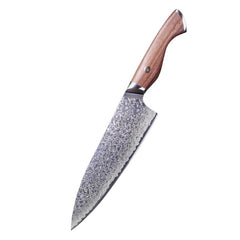8 Inch Damascus Chef Knife, VG-10, Olive Wood Handle - Letcase