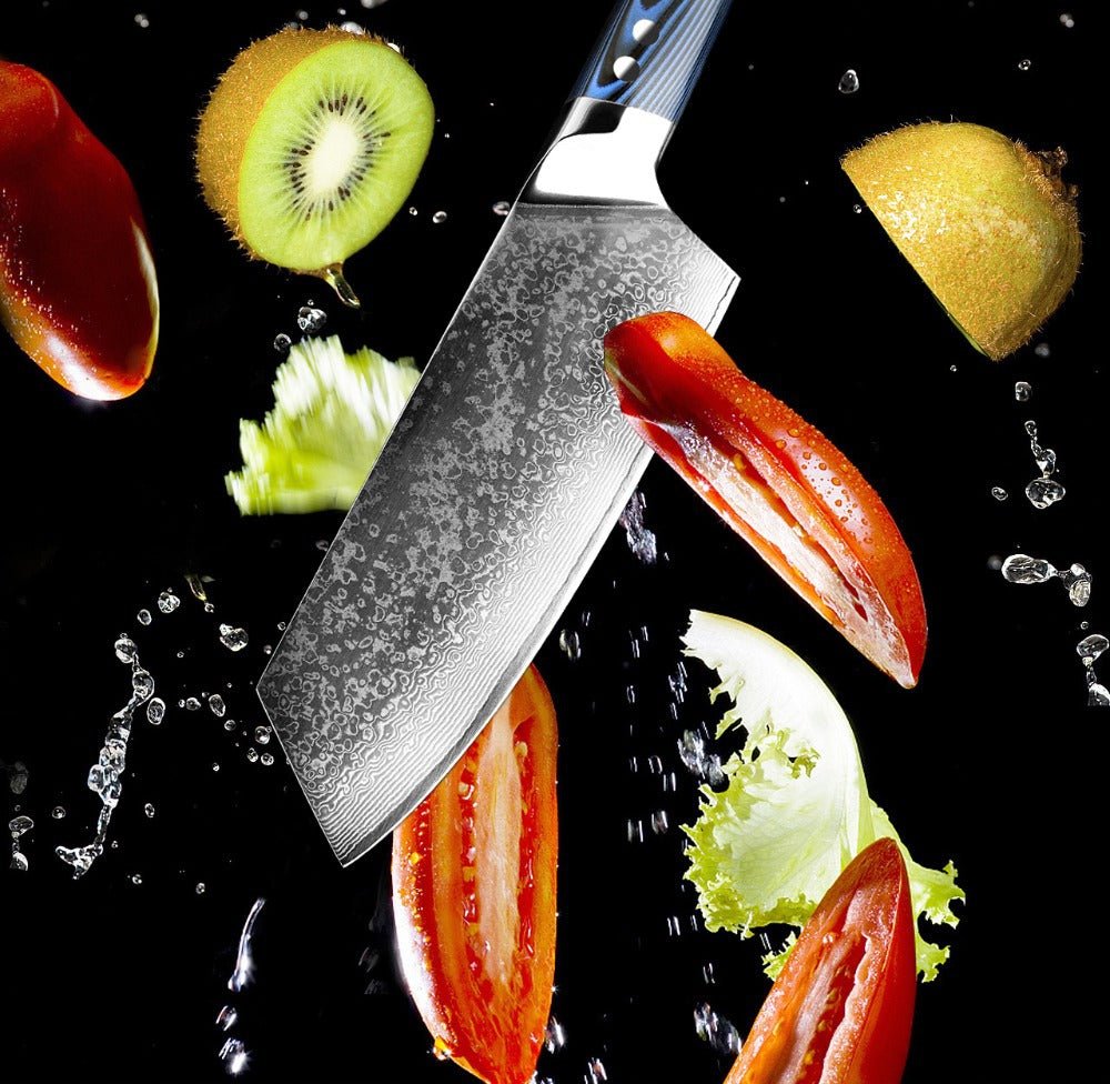 8 Inch Japanese Damascus Cleaver Knife Letcase