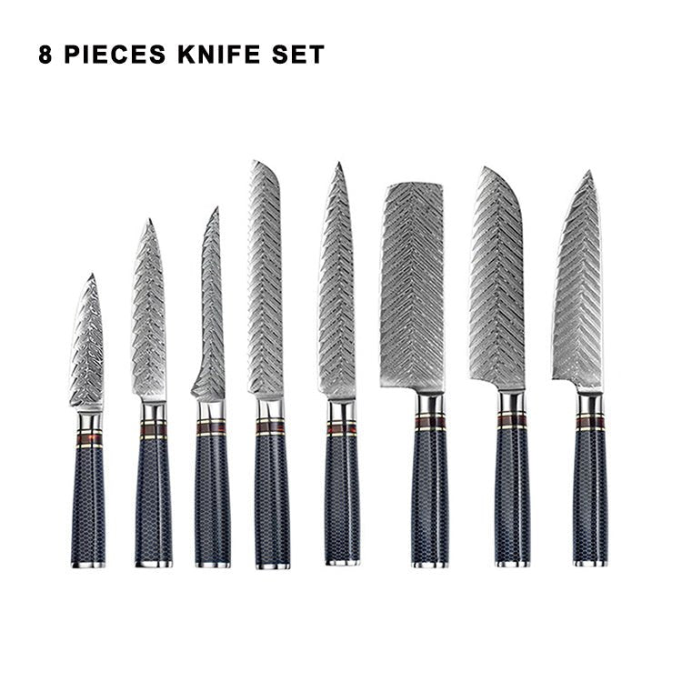 8pcs Chef Knife Set High Carbon Stainless Steel 
