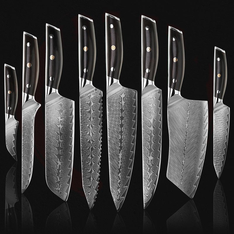 8-Piece Damascus Kitchen Knife Set - Letcase