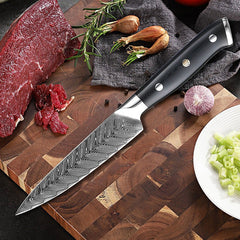 8-piece Japanese Damascus Knife Roll Set - Letcase