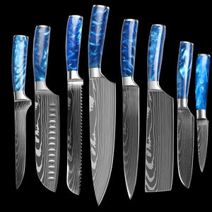 8-Piece Japanese Knives Set, High Carbon Stainless Steel Kitchen Knives - Letcase
