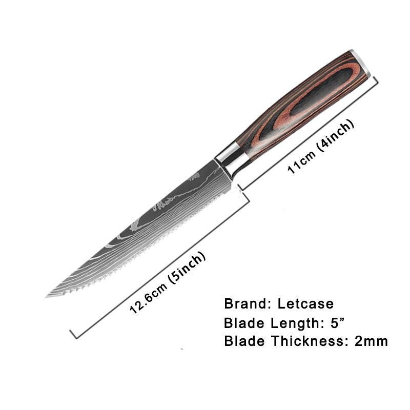 serrated steak knife set size