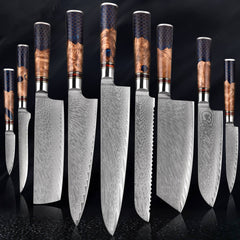 9 Piece Japanese Kitchen Knives Set - Letcase