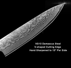 9 Piece Japanese Knife Set, Damascus Chef Knife Set - Letcase
