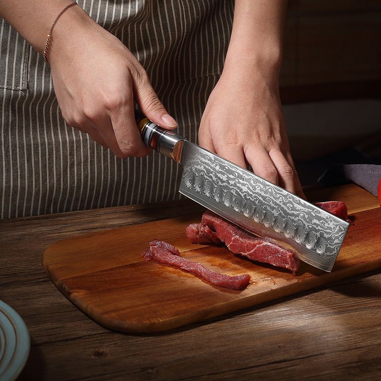 9 Piece Japanese Knife Set, Damascus Chef Knife Set - Letcase