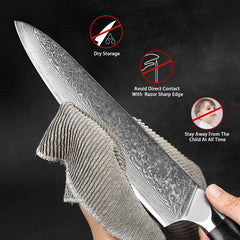 9 Piece Kitchen Knife Set, Damascus Chef Knife Set - Letcase
