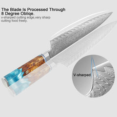 9 Piece Kitchen Knives Set Japanese Damascus Steel Chef Knife Set - Letcase