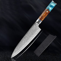 9 Piece Kitchen Knives Set Japanese Damascus Steel Chef Knife Set - Letcase