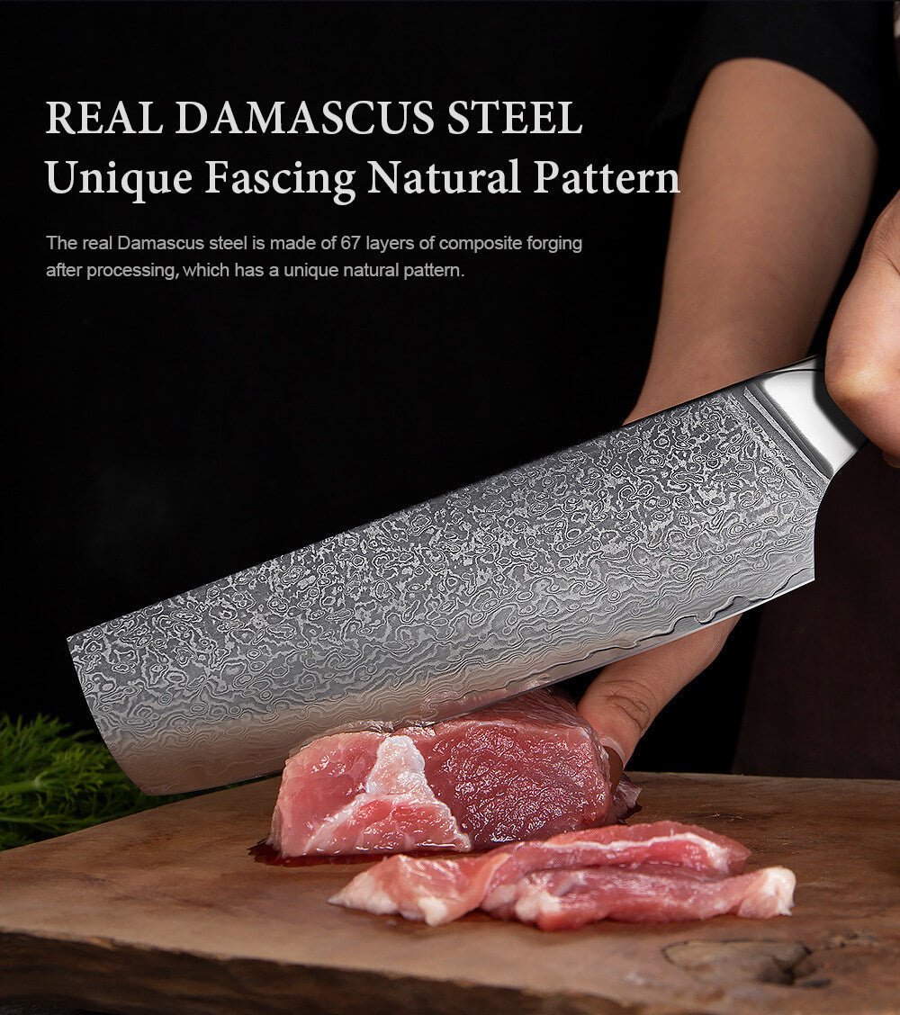 9 Piece Professional Damascus Chef Knife Set - Letcase