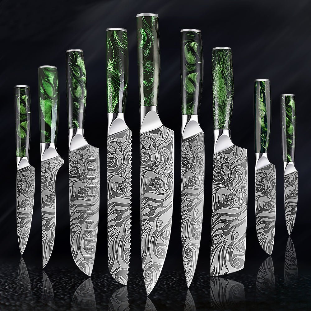9 Piece Professional Kitchen Knives Set - Letcase