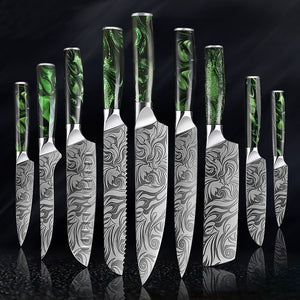 9 Piece Professional Kitchen Knives Set - Letcase