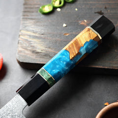 Damascus Chef Knife 8" Japanese Steel Kiritsuke Knife - Letcase