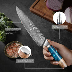 Damascus Kitchen Knife Set 5 Piece Cleaver Knife Set - Letcase