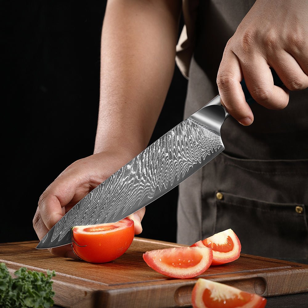 Damascus Kitchen Knife Set 5 Piece Cleaver Knife Set - Letcase
