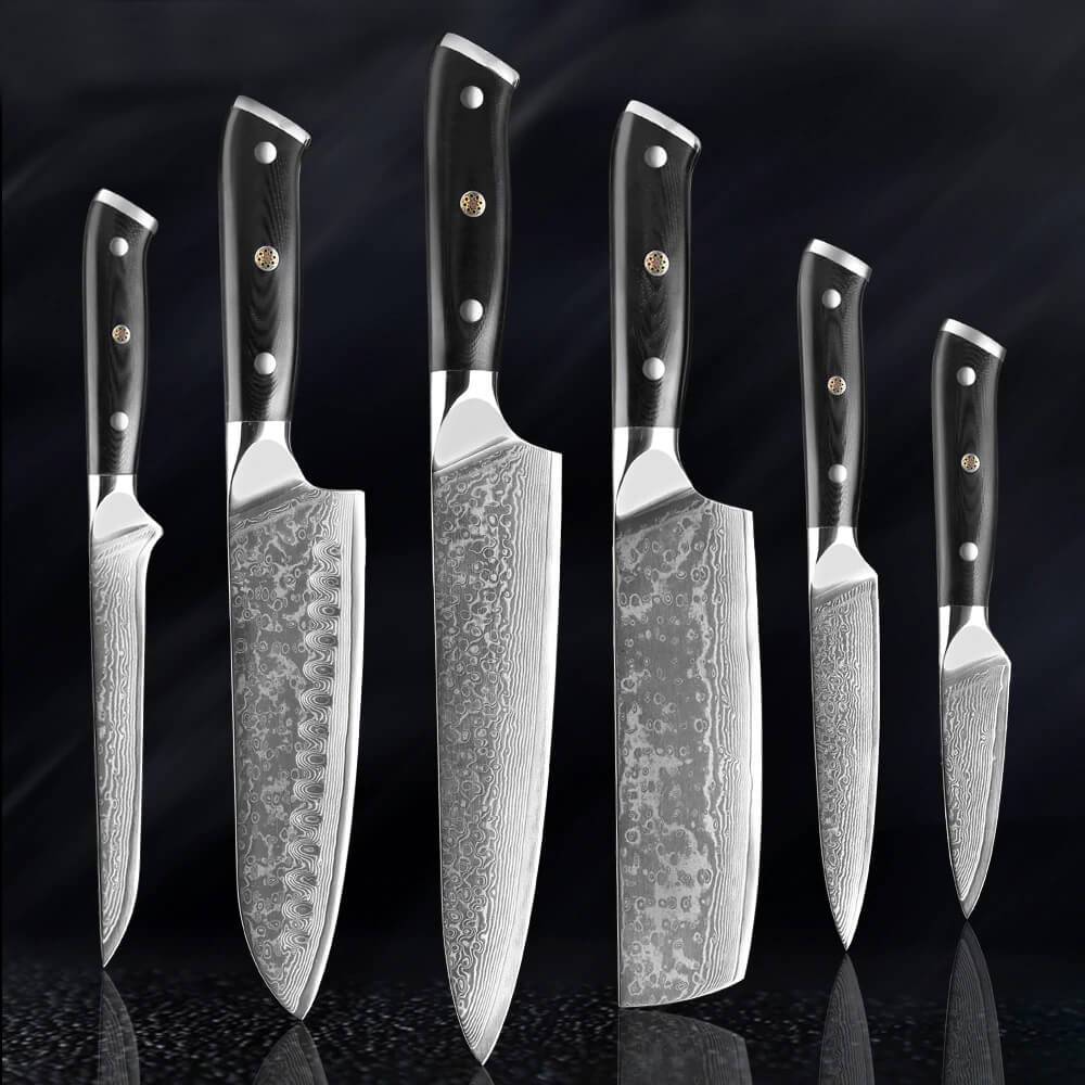 Kenka Damascus VG10 Steel Japanese Chef Kitchen Knife Set – The