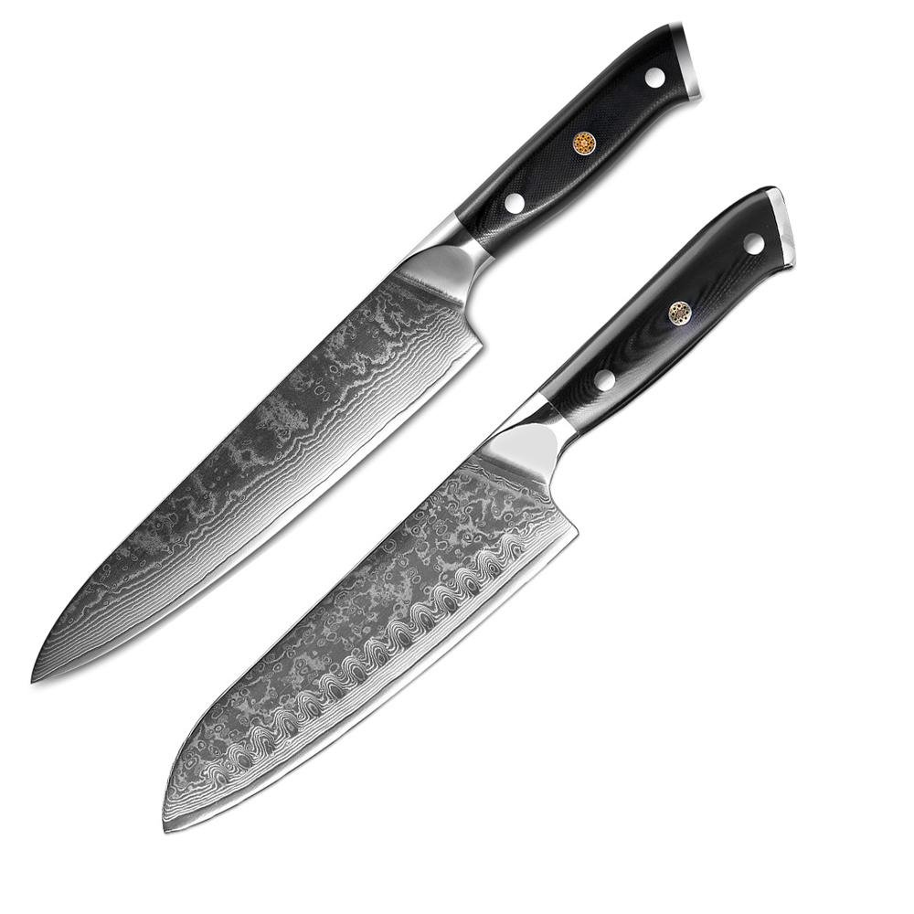 Densetsu VG10 Damascus Steel Japanese Chef Kitchen Knife Set – The Chop Stop